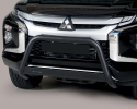 DEFENSA CENTRAL INOX NEGRO Ø63MM CON TRAVIESA. HOMOLOGACIÓN CE PARA MITSUBISHI L200 TRITON 2019-2024