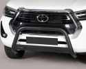DEFENSA CENTRAL INOX NEGRO Ø63MM CON TRAVIESA. HOMOLOGACIÓN CE PARA TOYOTA HILUX REVO 2016- (SOLO 2021-)