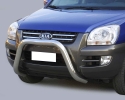 DEFENSA CENTRAL INOX Ø76MM SIN TRAVIESA. HOMOLOGACIÓN CE PARA KIA SPORTAGE 2004-2010 (SOLO 2004-2008)
