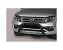 PARA-LAMA CENTRAL EM AÇO INOX PRETO Ø76MM SEM CROSSBODY. APROVAÇÃO CE PARA VOLKSWAGEN AMAROK 2010-2022