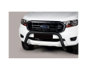 DEFENSA CENTRAL INOX NEGRO Ø76MM SIN TRAVIESA. HOMOLOGACIÓN CE PARA FORD RANGER 2012-2022