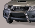 DEFENSA CENTRAL INOX Ø76MM SIN TRAVIESA. HOMOLOGACIÓN CE PARA TOYOTA HILUX VIGO 2005-2016 (SOLO 2010-2016)