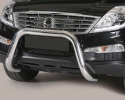 DEFENSA CENTRAL INOX Ø76MM SIN TRAVIESA. HOMOLOGACIÓN CE PARA KGM-SSANGYONG REXTON W 2013-2017