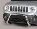 DEFENSA CENTRAL INOX Ø76MM SIN TRAVIESA. HOMOLOGACIÓN CE PARA JEEP RENEGADE 2014- (SOLO 2014-2018)