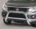 DEFENSA CENTRAL INOX Ø76MM SIN TRAVIESA. HOMOLOGACIÓN CE PARA FIAT FULLBACK 2016-