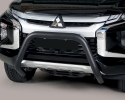 DEFENSA CENTRAL INOX NEGRO Ø76MM SIN TRAVIESA. HOMOLOGACIÓN CE PARA MITSUBISHI L200 TRITON 2019-2024
