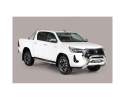 DEFENSA CENTRAL INOX Ø76MM SIN TRAVIESA. HOMOLOGACIÓN CE PARA TOYOTA HILUX REVO 2016- (SOLO 2021-)