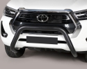 DEFENSA CENTRAL INOX NEGRO Ø76MM SIN TRAVIESA. HOMOLOGACIÓN CE PARA TOYOTA HILUX REVO 2016- (SOLO 2021-)