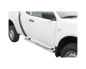 DIREÇÕES EM TUBO DE AÇO INOX, SEÇÃO OVAL, COM PASSOS. TIPO DSP PARA MITSUBISHI L200 TRITON 2010-2015 (CABINE EXTRA)