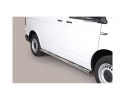 ESTRIBOS EN TUBO INOX, SECCIÓN OVAL, CON PISANTES. TIPO DSP PARA VOLKSWAGEN TRANSPORTER T6 2015-2024 (SWB CARROCERÍA CORTA)