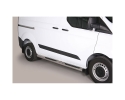 ESTRIBOS EN TUBO INOX Ø76MM, CON PISANTES PARA FORD TRANSIT CUSTOM 2013-2023 (CARROCERÍA L1)