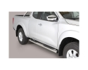 ESTRIBOS EN TUBO INOX Ø76MM, CON PISANTES PARA NISSAN NP300 NAVARA D23 2016- (EXTRA CABINA)