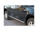 ESTRIBOS EN TUBO INOX, SECCIÓN OVAL, CON PISANTES PARA ISUZU D-MAX/RODEO 2002-2012 (SOLO 2007-2012; DOBLE CABINA)