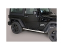 ESTRIBOS EN TUBO INOX Ø76MM, CON PISANTES (3 PUERTAS) PARA JEEP WRANGLER JK 2007-2018 (SOLO 2011-)