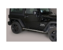 ESTRIBOS EN TUBO INOX, SECCIÓN OVAL, CON PISANTES (3 PUERTAS) PARA JEEP WRANGLER JK 2007-2018 (SOLO 2011-)